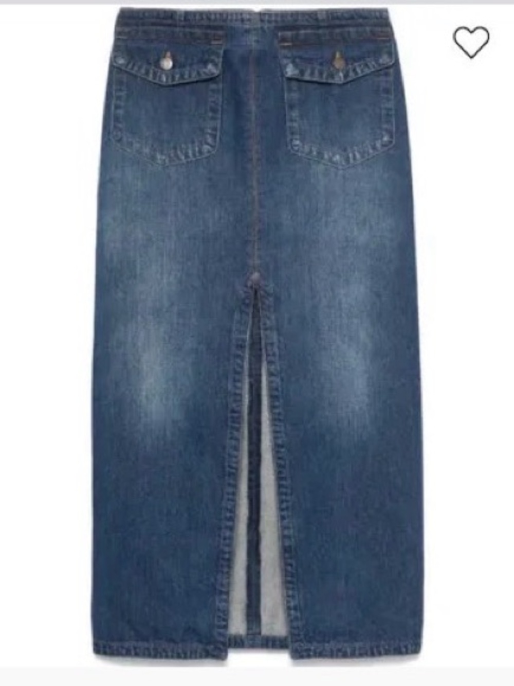 Chloé Women's Denim Midi Skirt medium wash‎ blue front slit size 38